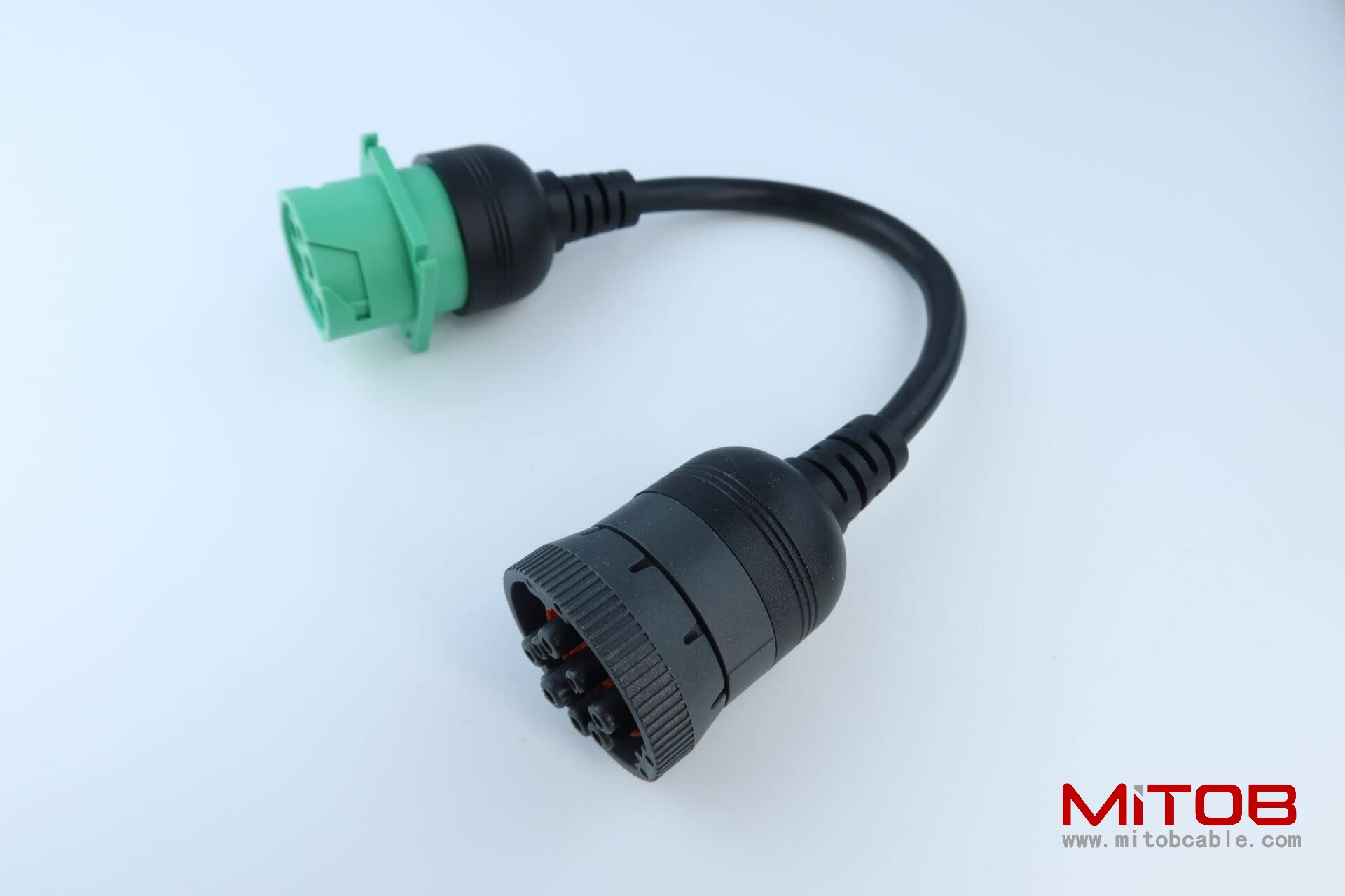 Gray 9Pin Type1 J1939 Port to New Green 9pin Type2 J1939 Port Cable Turn 9p Type1 to 9p Type2