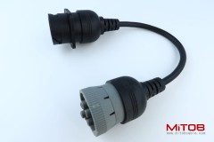 6P J1708 to Gray 9P Type 1 J1939 Cable Converting Cable 6pin to 9pin for Both J1939 Type 1 and Type 2 connectors