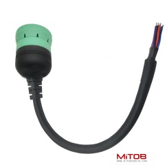 Type 2 Green 9pin J1939 to Open Loose Male Cable 1ft/30cm
