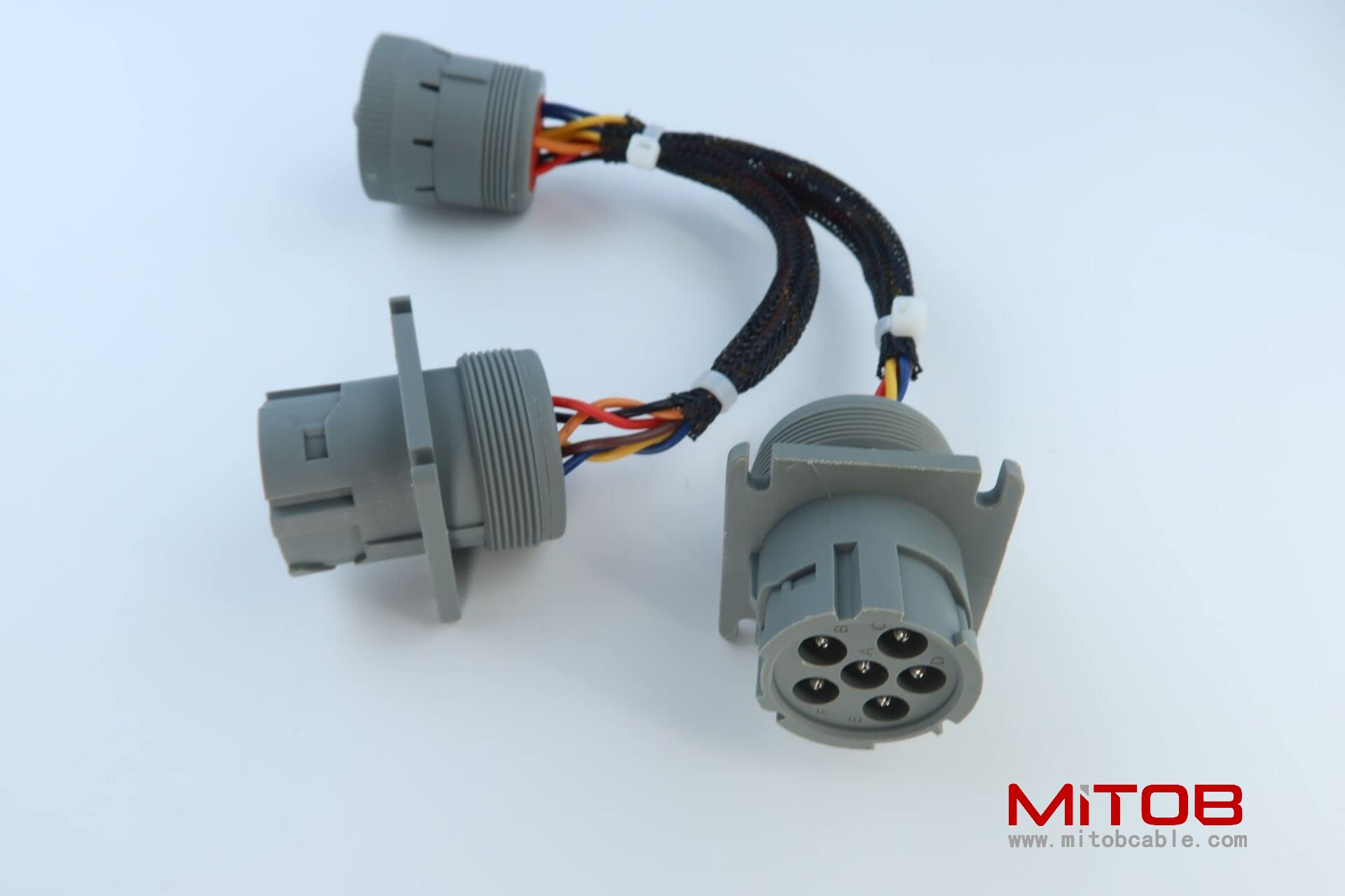 6 Pin J1708 Male 1 to 2 Female Splitter Y Extension Cable for Freightliner ELD Fleet Management Device GPS