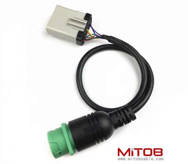 14 Way RP1226 to Type2 J1939 ELD Cable Length 24" for Freightliner