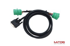 DB15 to Green Type 2 J1939 Male and Female Splitter Y Cable for Truck Freightliner ELD Device