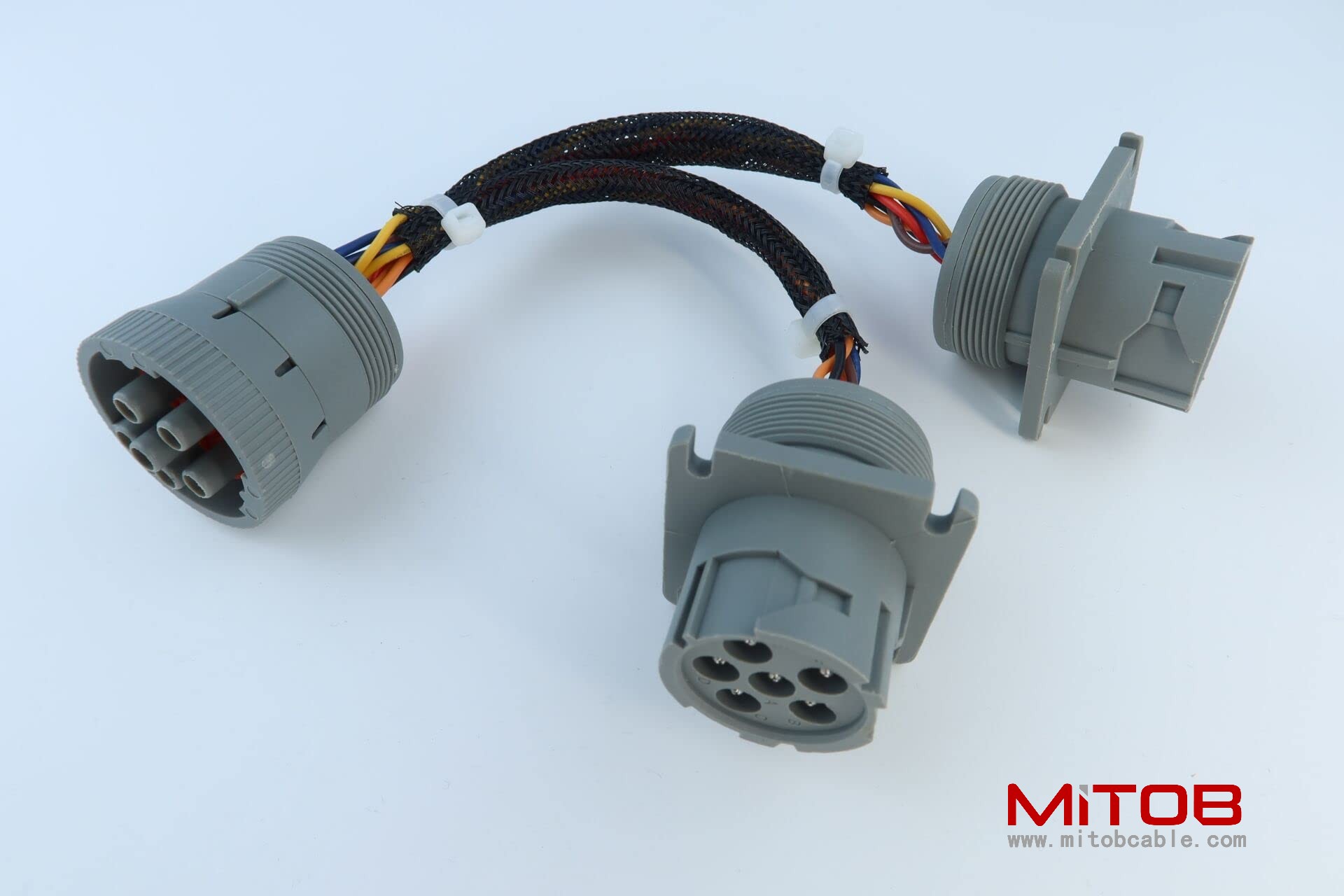 6 Pin J1708 Male 1 to 2 Female Splitter Y Extension Cable for Freightliner ELD Fleet Management Device GPS