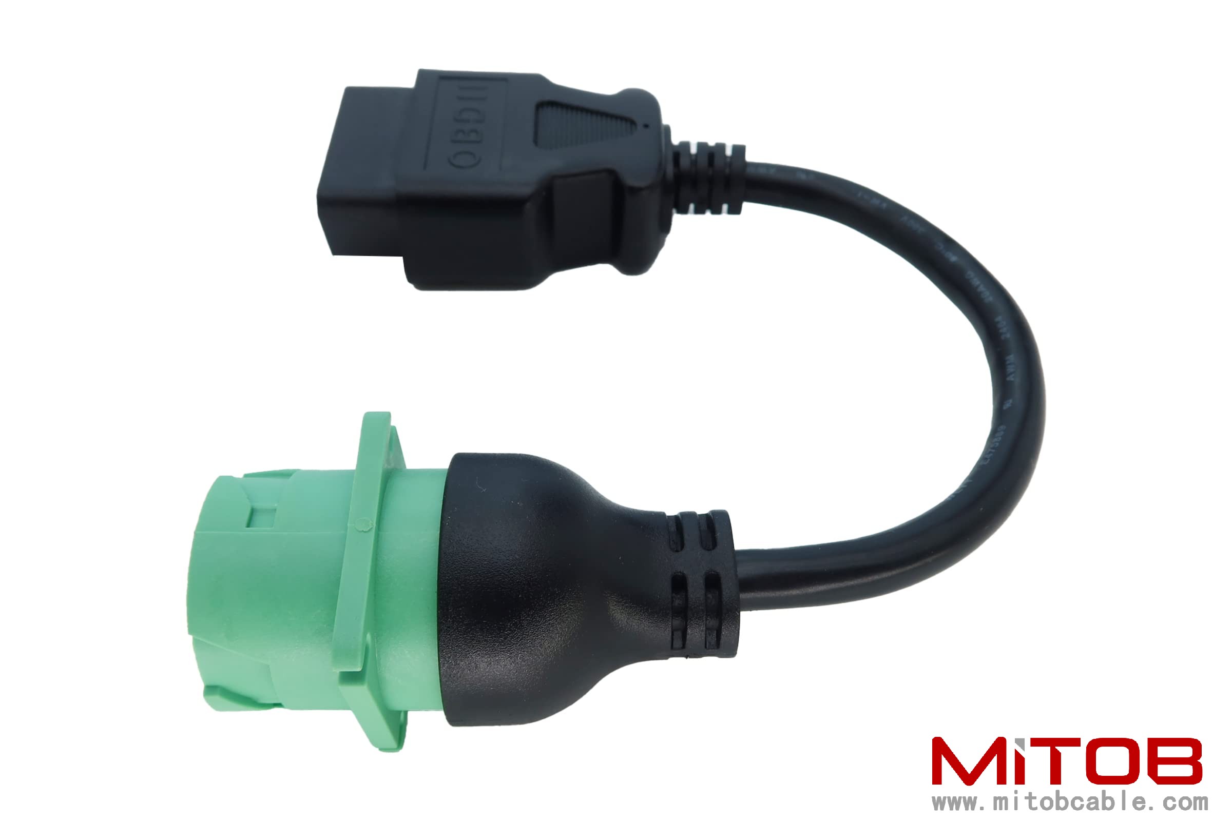 OBD2 Male to 9pin J1939 Female Adapter Cable OBDII to Green J1939