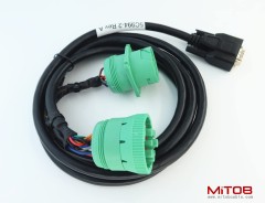 Green Type 2 J1939 Male and Female 9pin to DB15 Male Splitter Y Cable