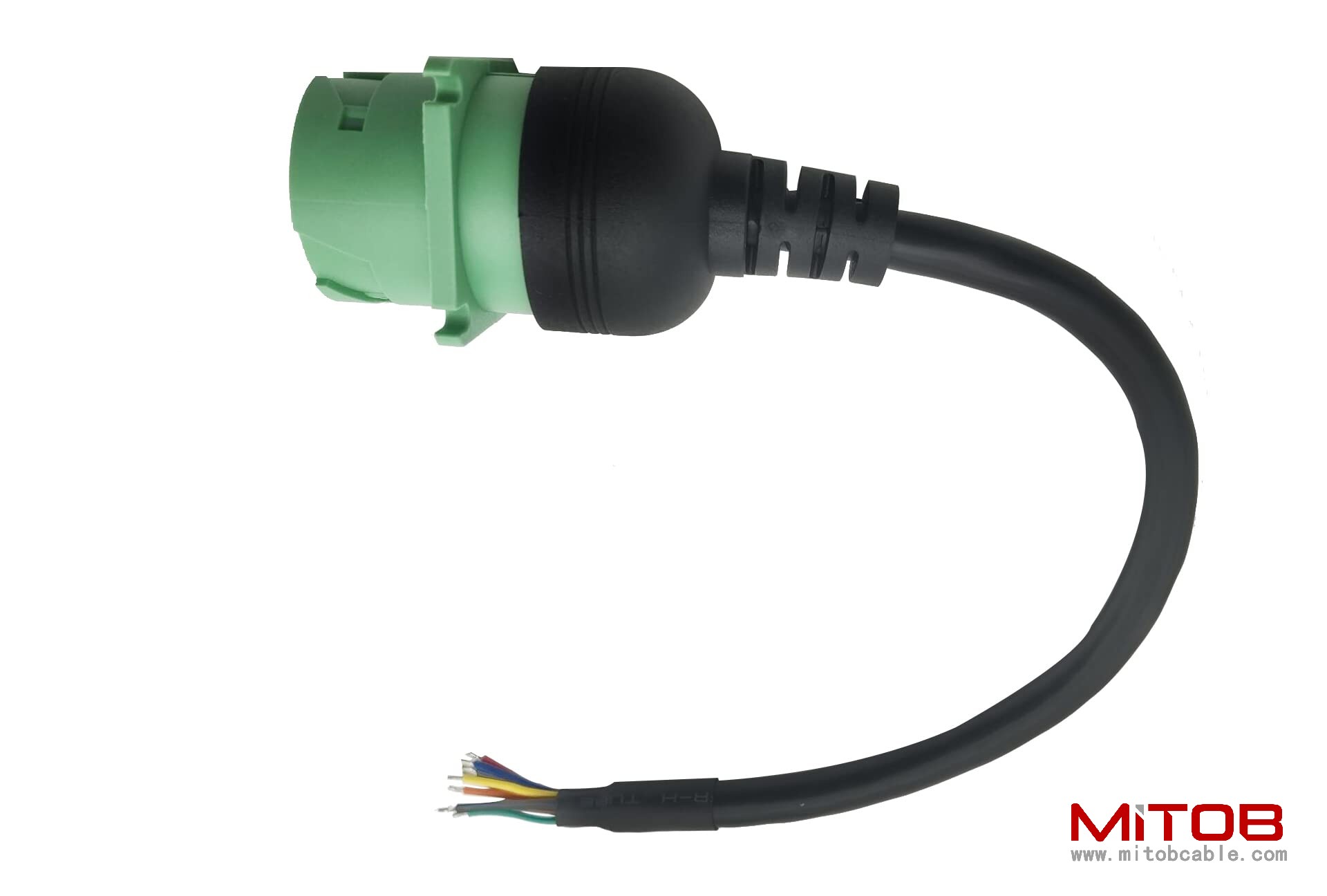 Type 2 Green 9pin J1939 Female to Open end Cable 1ft/30cm