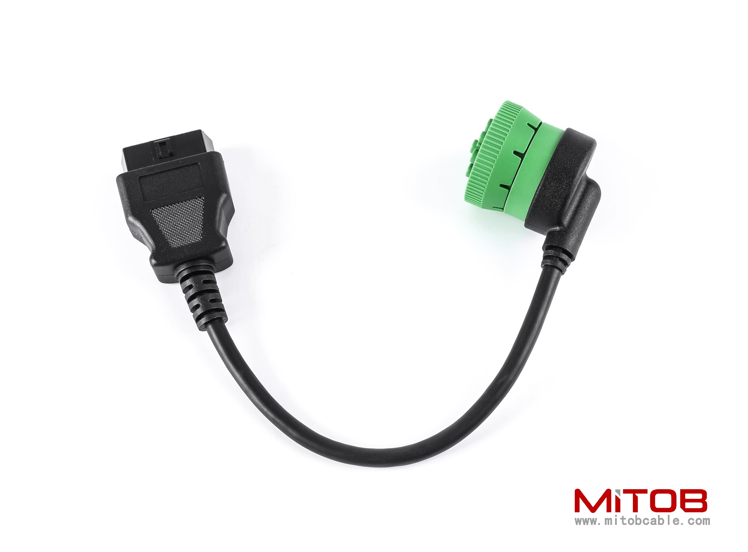 Right Angle 9pin J1939 Male to 16pin OBD2 OBDii Female Port Adapter Cable for Diagnostic Tool & ELD Tracker (J1939 to OBD2 Port)
