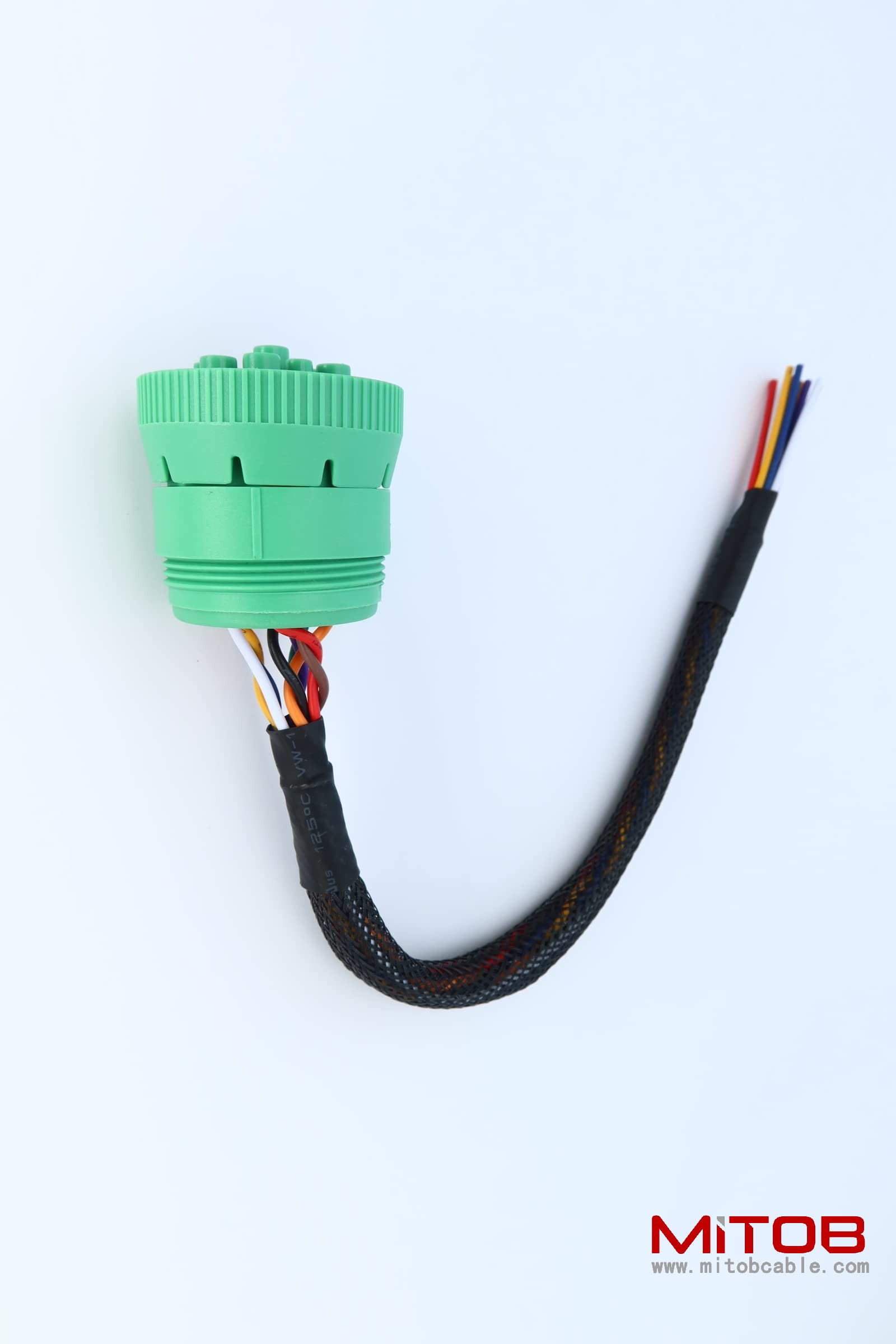 Green 9P j1939 Pigtail Cable 9PIn Male to Open End Pigtail Cable