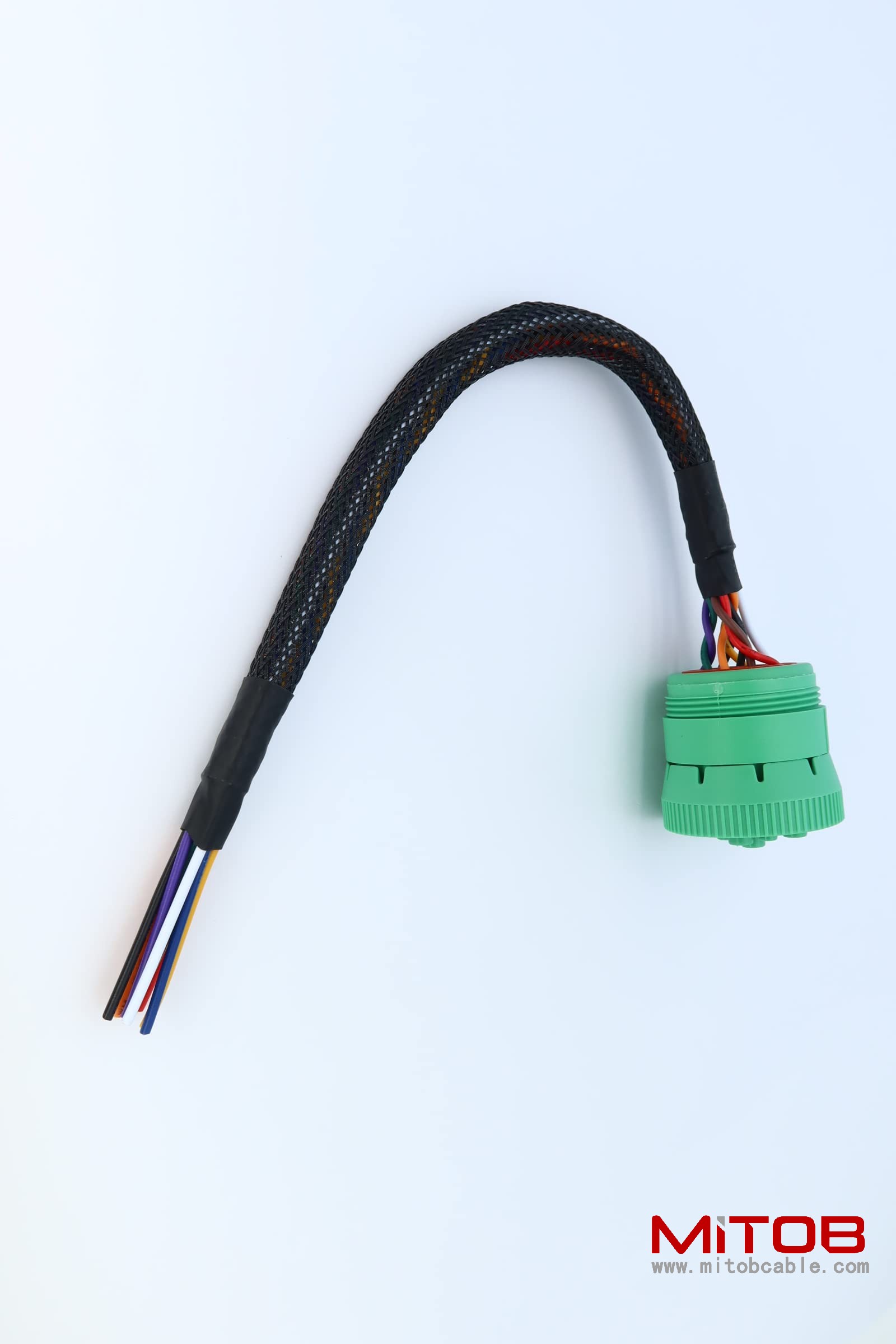 Green 9P j1939 Pigtail Cable 9PIn Male to Open End Pigtail Cable