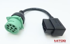 Right Angle OBD2 OBDII 16pin Male to J1939 Female Port OBD2 Cable for Diagnostic Tool & Code Reader & ELD Tracker