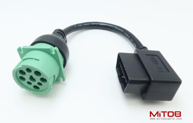 Right Angle OBD2 OBDII 16pin Male to J1939 Female Port OBD2 Cable for Diagnostic Tool & Code Reader & ELD Tracker