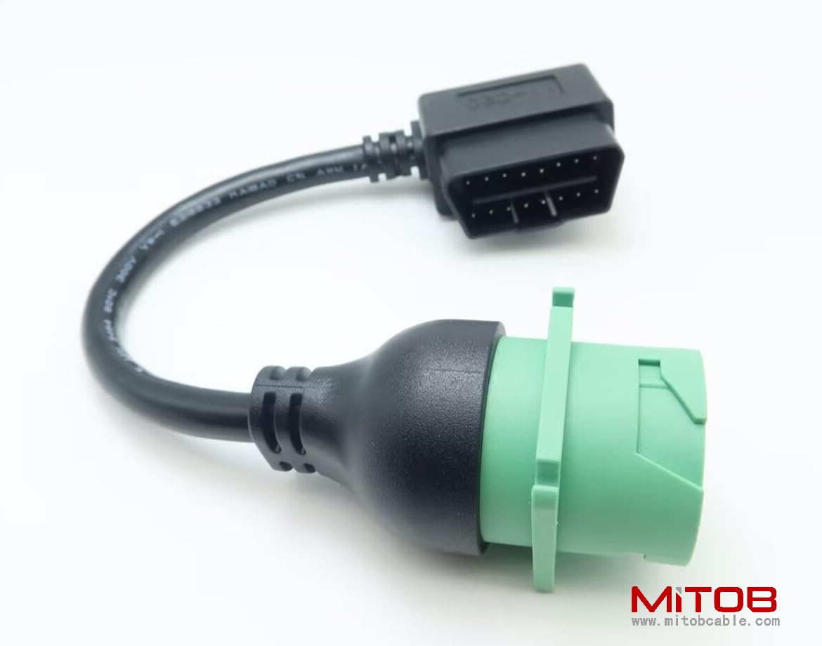 Right Angle OBD2 OBDII 16pin Male to J1939 Female Port OBD2 Cable for Diagnostic Tool & Code Reader & ELD Tracker