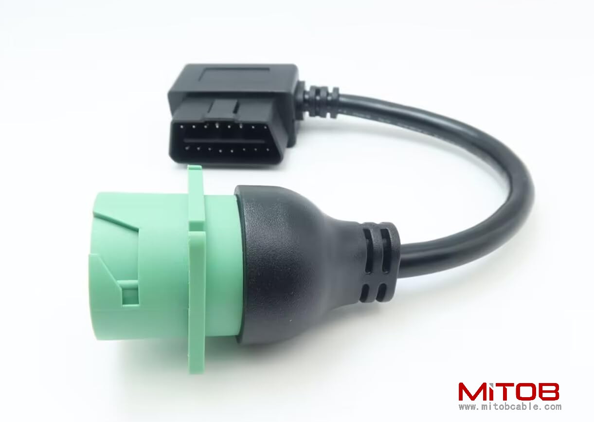 Right Angle OBD2 OBDII 16pin Male to J1939 Female Port OBD2 Cable for Diagnostic Tool & Code Reader & ELD Tracker