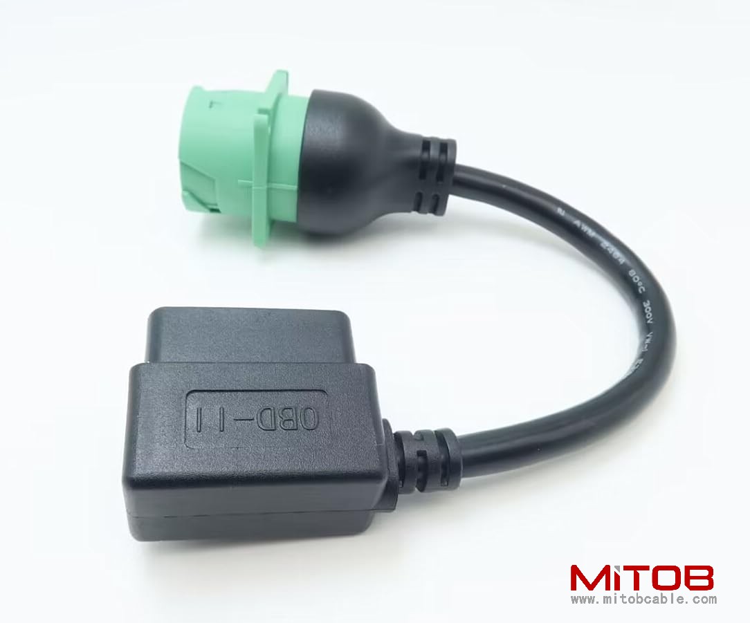 Right Angle OBD2 OBDII 16pin Male to J1939 Female Port OBD2 Cable for Diagnostic Tool & Code Reader & ELD Tracker