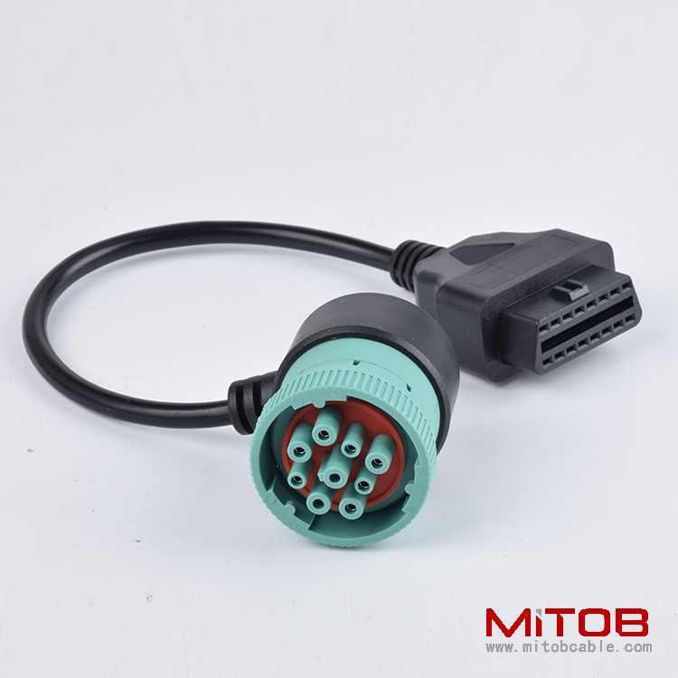 Right angle J1939 9 pin to OBD 16pin cable  for Cummins