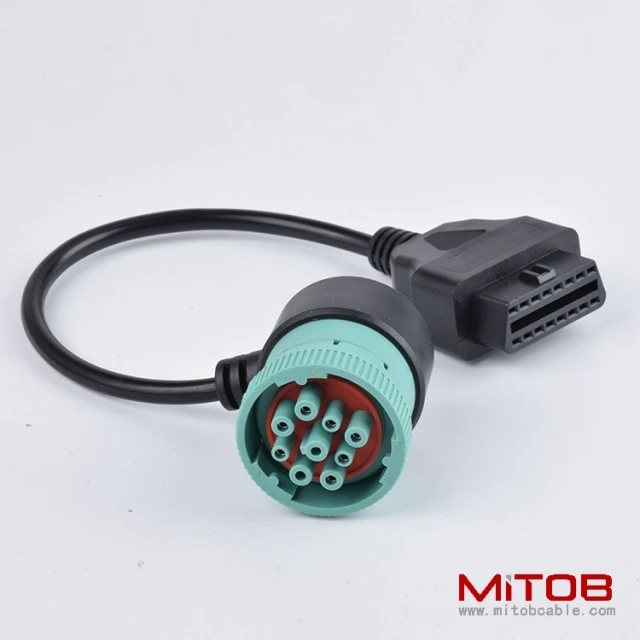 Right angle J1939 9 pin to OBD 16pin cable  for Cummins