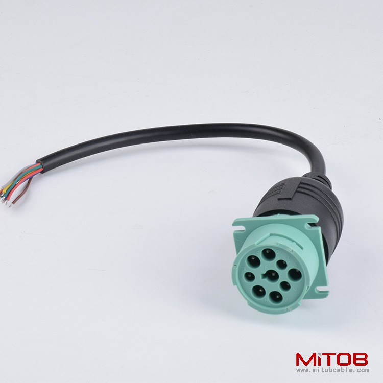 J1939 9pin truck plug diagnostic cable J1939 9-pin male to  open end  cable for  Cummins