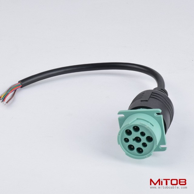 J1939 9pin truck plug diagnostic cable J1939 9-pin male to  open end  cable for  Cummins