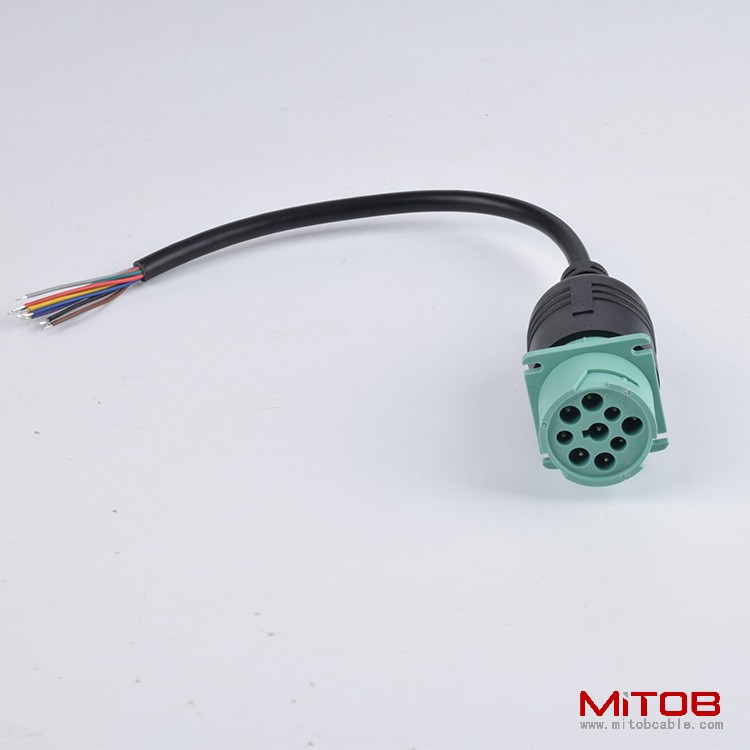 J1939 9pin truck plug diagnostic cable J1939 9-pin male to  open end  cable for  Cummins