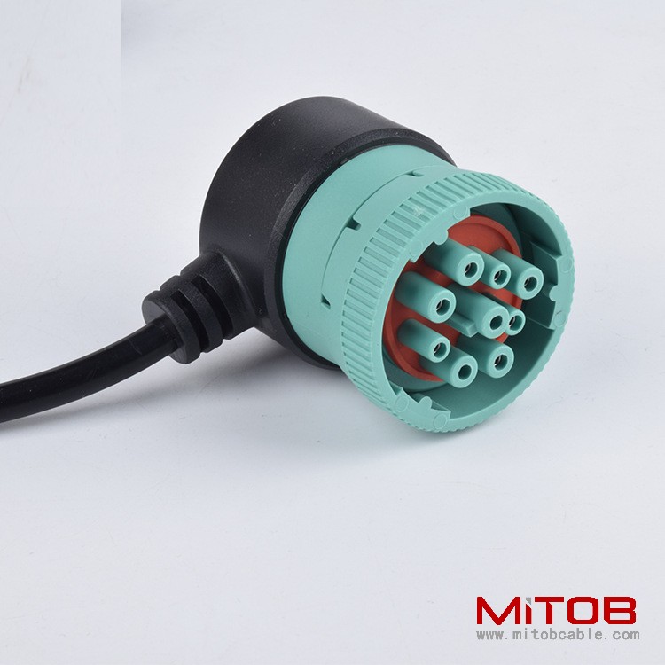 Right angle J1939 9 pin to OBD 16pin cable  for Cummins