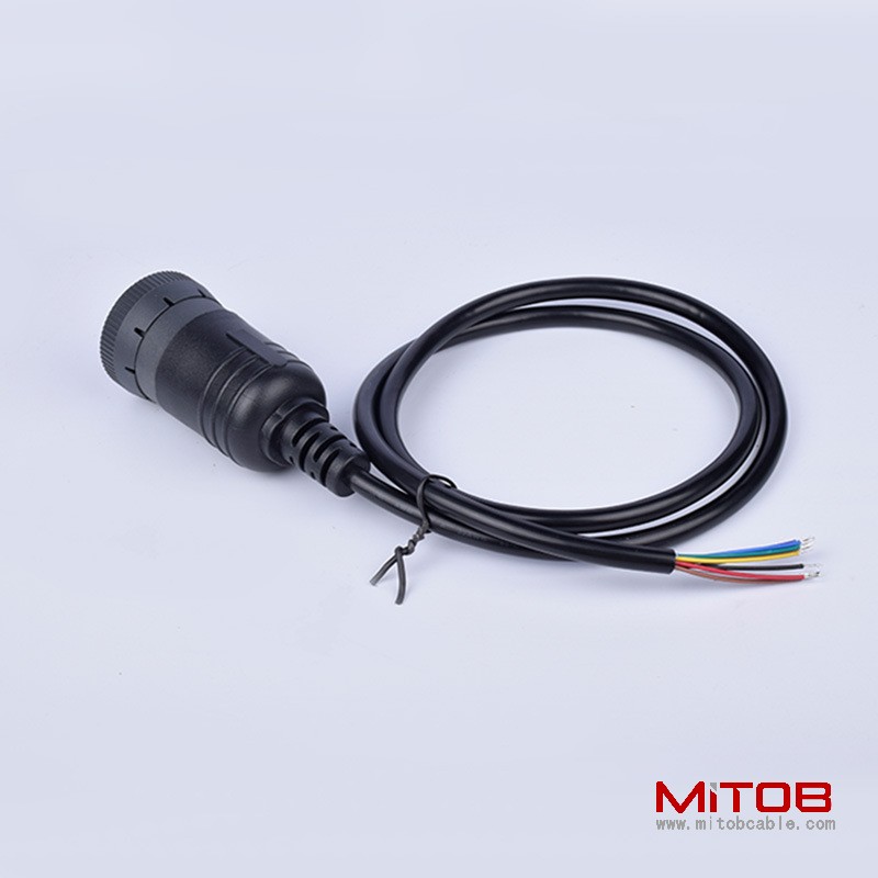 1 meter J1939 9Pin plug to  open end diagnostic cable  for Cummins
