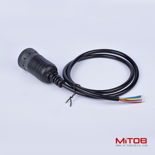 1 meter J1939 9Pin plug to  open end diagnostic cable  for Cummins