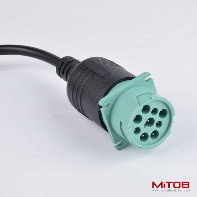 J1939 9pin truck plug diagnostic cable J1939 9-pin male to  open end  cable for  Cummins