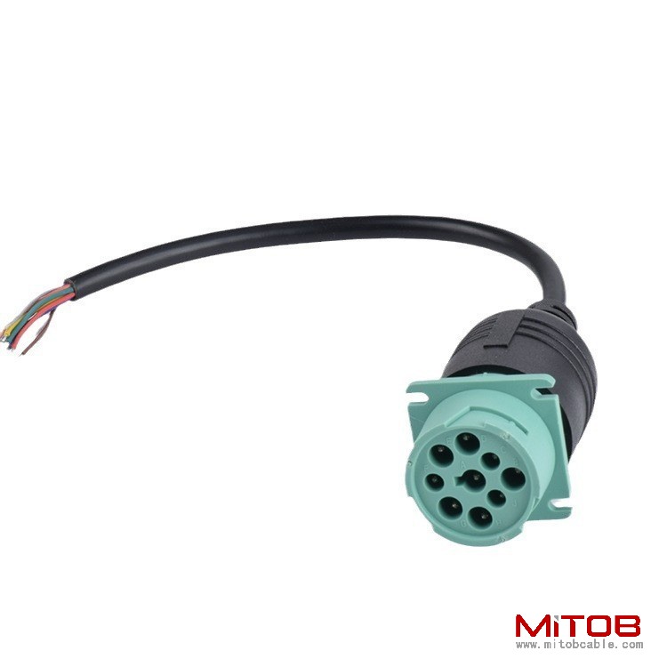 J1939 9pin truck plug diagnostic cable J1939 9-pin male to  open end  cable for  Cummins
