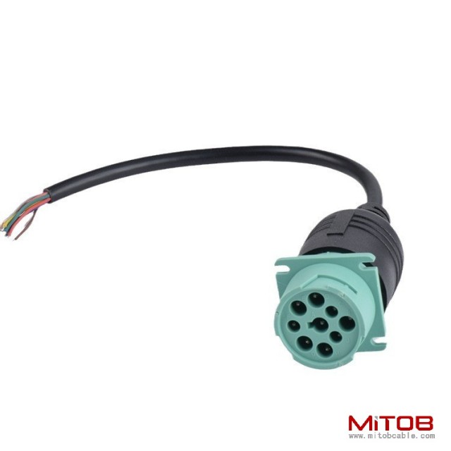 J1939 9pin truck plug diagnostic cable J1939 9-pin male to  open end  cable for  Cummins