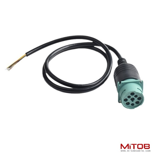 J1939 9pin truck plug diagnostic cable J1939 9-pin male to  open end  cable for  Cummins