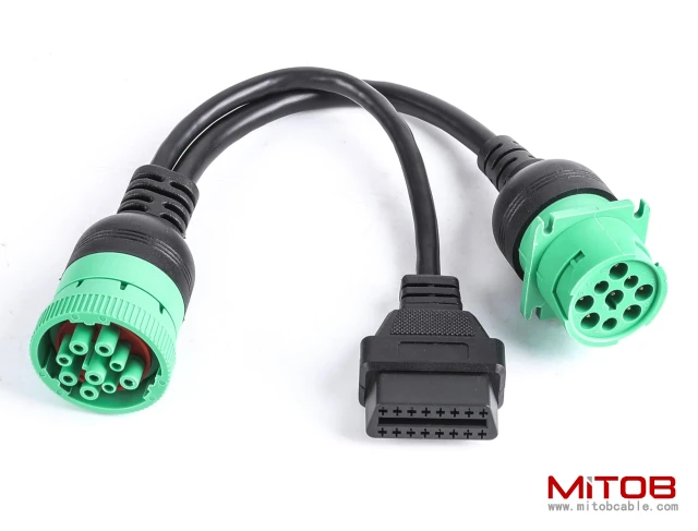 1pcs J1939 Male to J1939 Female and OBD2 Splitter Cable
