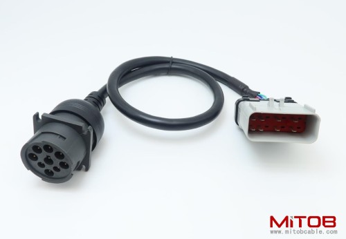 14pin RP1226 Male to J1939 Type 1 Female Black 9 Pin Connector Adapter Cable