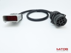 14pin RP1226 Male to J1939 Type 1 Female Black 9 Pin Connector Adapter Cable