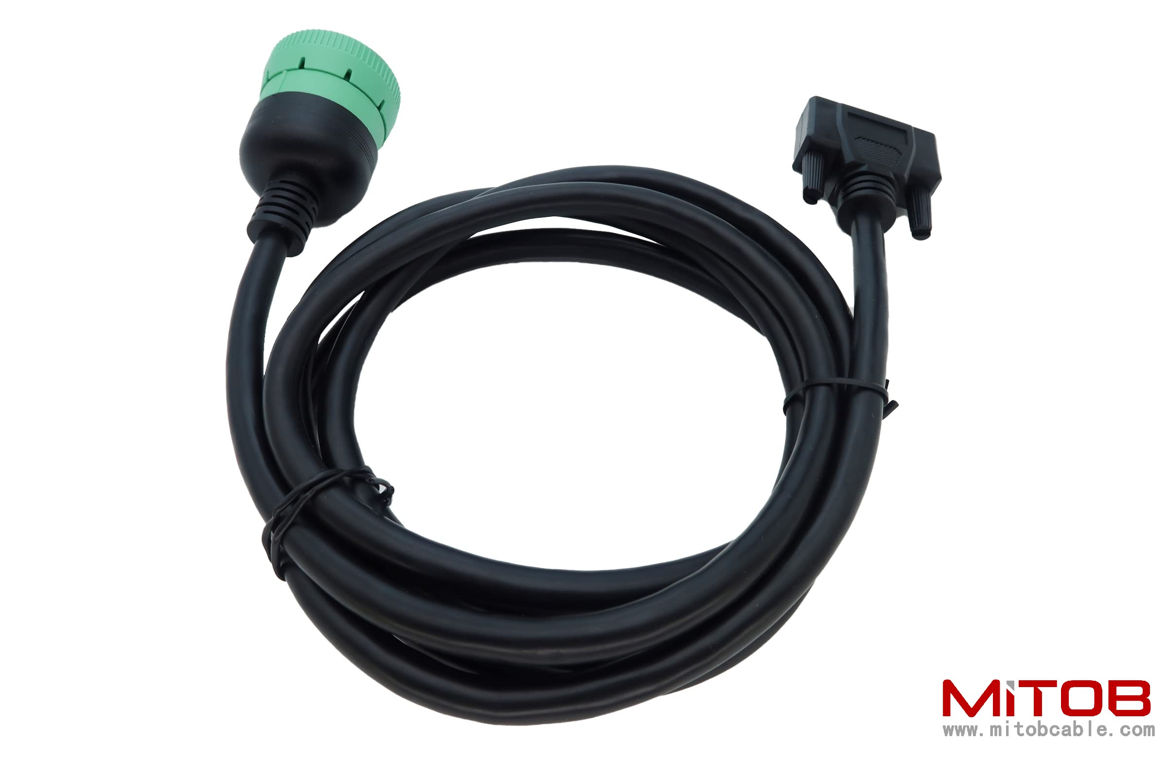 Type2 Green 9Pin J1939 to DB15 ELD Cable for Fleet Management ELD Device