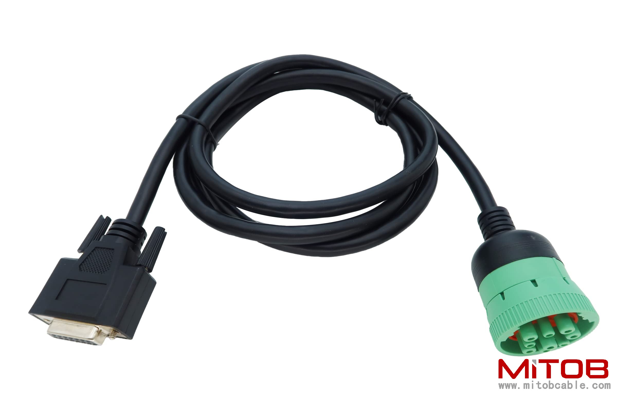 Type2 Green 9Pin J1939 to DB15 ELD Cable for Fleet Management ELD Device