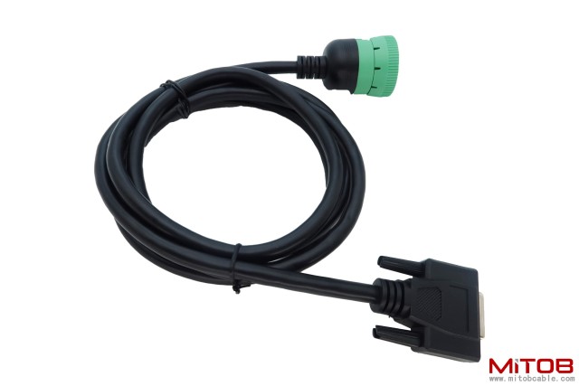 Type2 Green 9Pin J1939 to DB15 ELD Cable for Fleet Management ELD Device