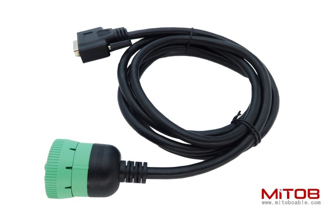 Type2 Green 9Pin J1939 to DB15 ELD Cable for Fleet Management ELD Device