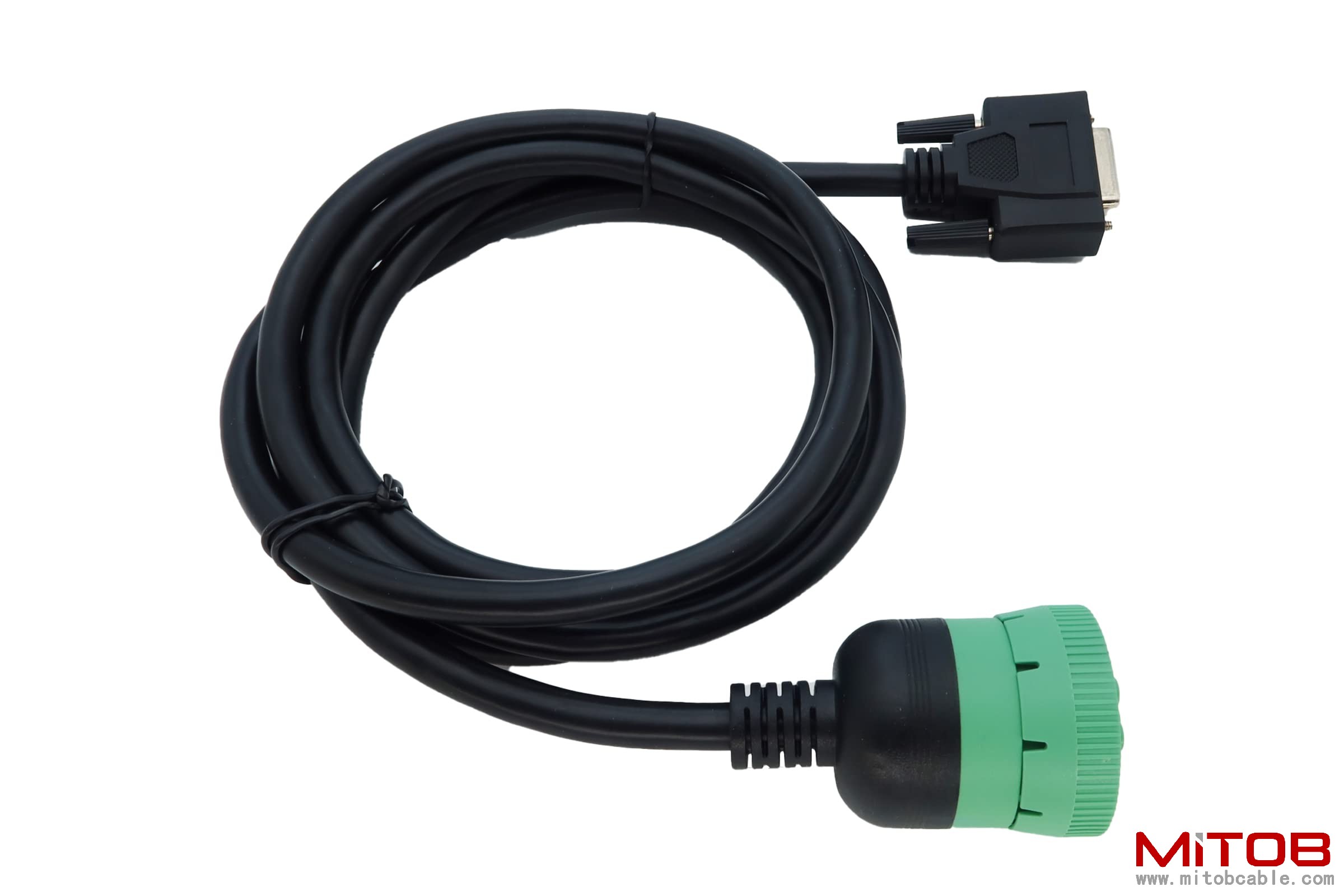 Type2 Green 9Pin J1939 to DB15 ELD Cable for Fleet Management ELD Device