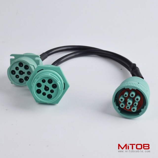 J1939  9 pin splitter  Y cable  J1939 9PIN connector  diagnostic  cable   for Cummins