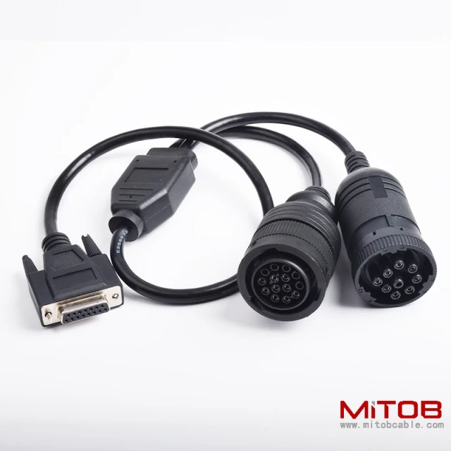 DB15Pin to Cummins J1939 9-pin AND 14 pin truck diagnostic cable