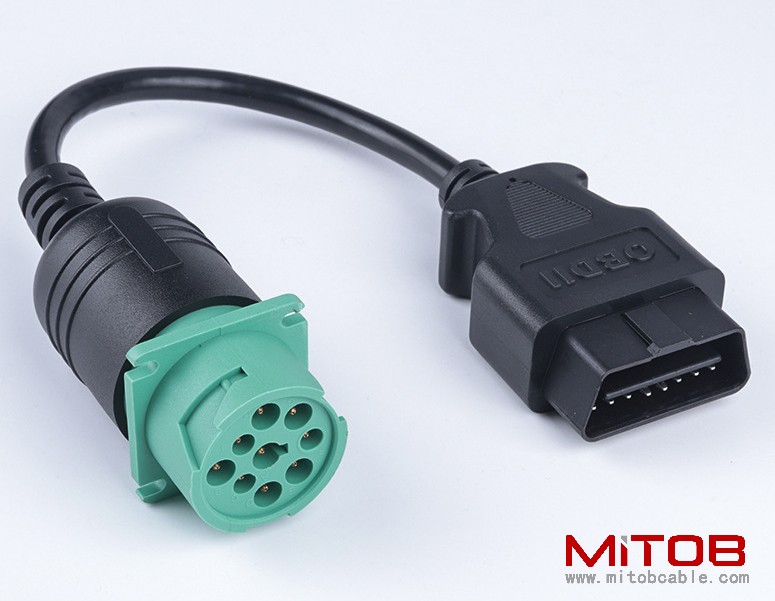 OBD2 16pin male to j1939  9pin  cable  for  heavy-duty truck OBD diagnostic cable