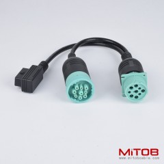 30cm  J1939-9PIN cable  for  Cummins J1939 9pin to right angle OBD2 16pin and J1939 9pin cable