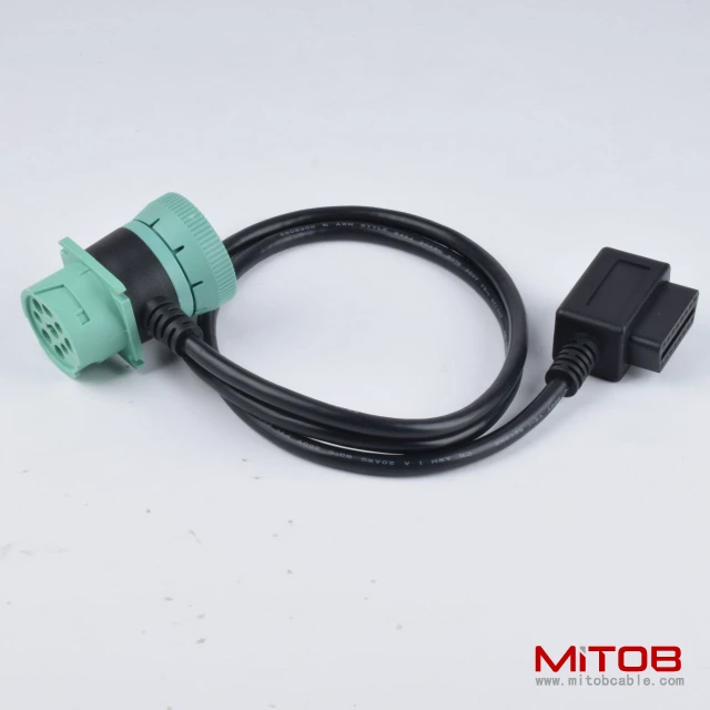 1 meter  obd  16pin  female  to  J1939  9pin  female and   J1939  9pin  male cable  J1939 9Pin cable for truck Cummins engines