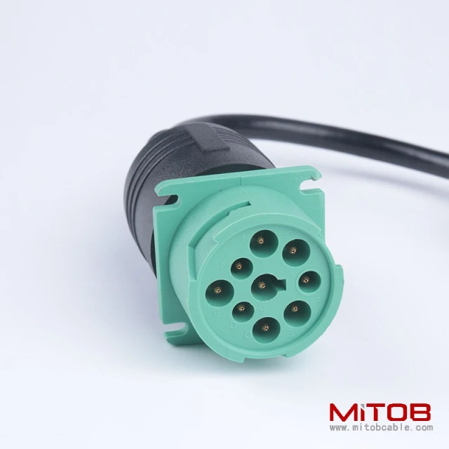 OBD2 16pin male to j1939  9pin  cable  for  heavy-duty truck OBD diagnostic cable