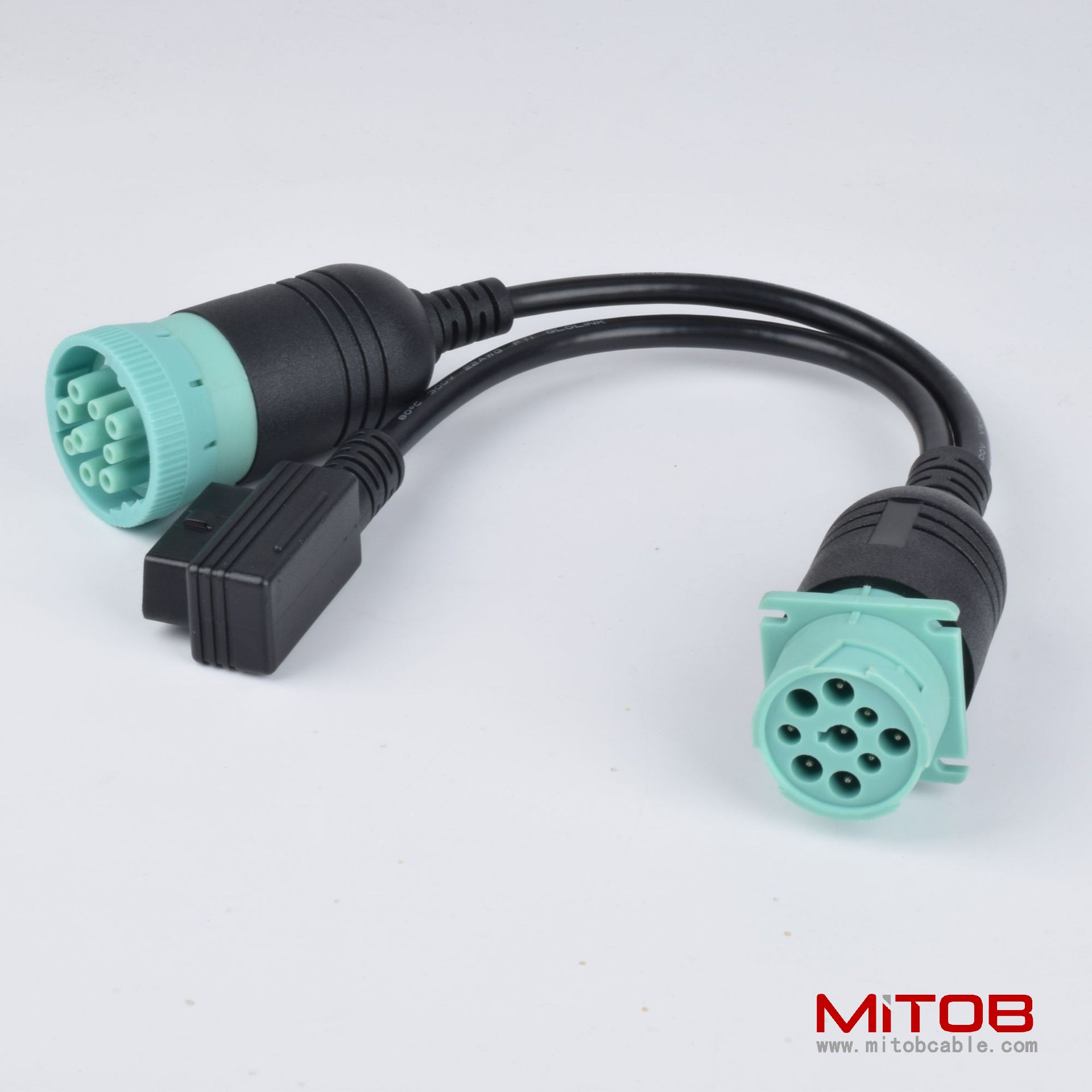 30cm  J1939-9PIN cable  for  Cummins J1939 9pin to right angle OBD2 16pin and J1939 9pin cable