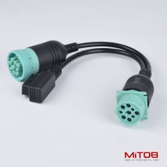 30cm  J1939-9PIN cable  for  Cummins J1939 9pin to right angle OBD2 16pin and J1939 9pin cable