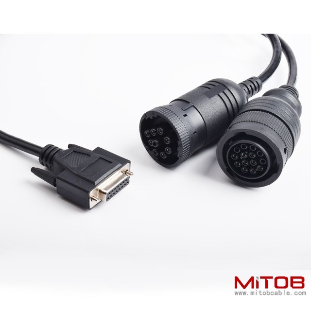 DB15Pin to Cummins J1939 9-pin AND 14 pin truck diagnostic cable