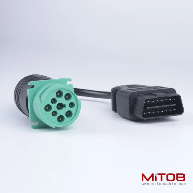 OBD2 16pin male to j1939  9pin  cable  for  heavy-duty truck OBD diagnostic cable