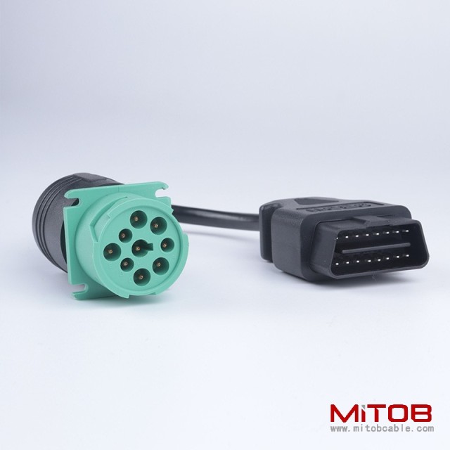 OBD2 16pin male to j1939  9pin  cable  for  heavy-duty truck OBD diagnostic cable