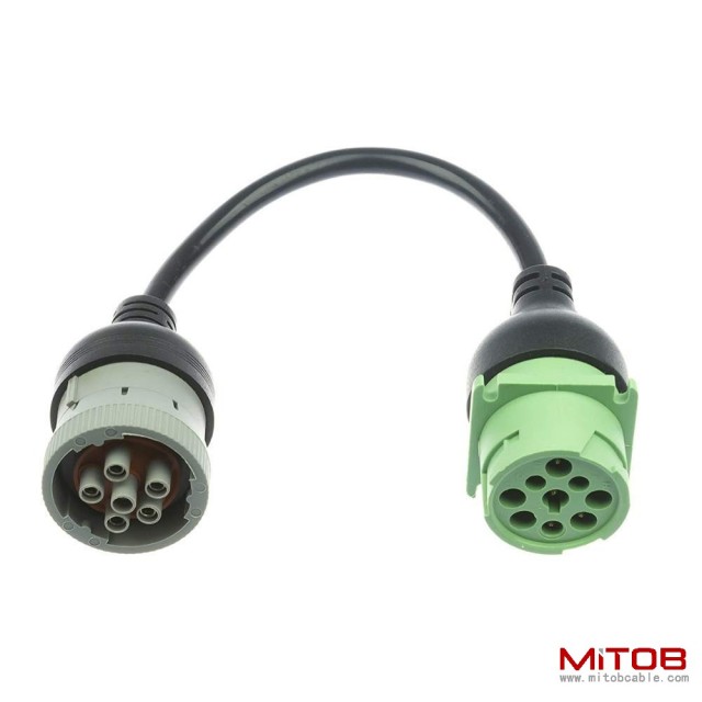 6 pin to 9 pin Adapter | Cable J1939 to J1708 | 1 Foot | Adapter for Trucks and Cars